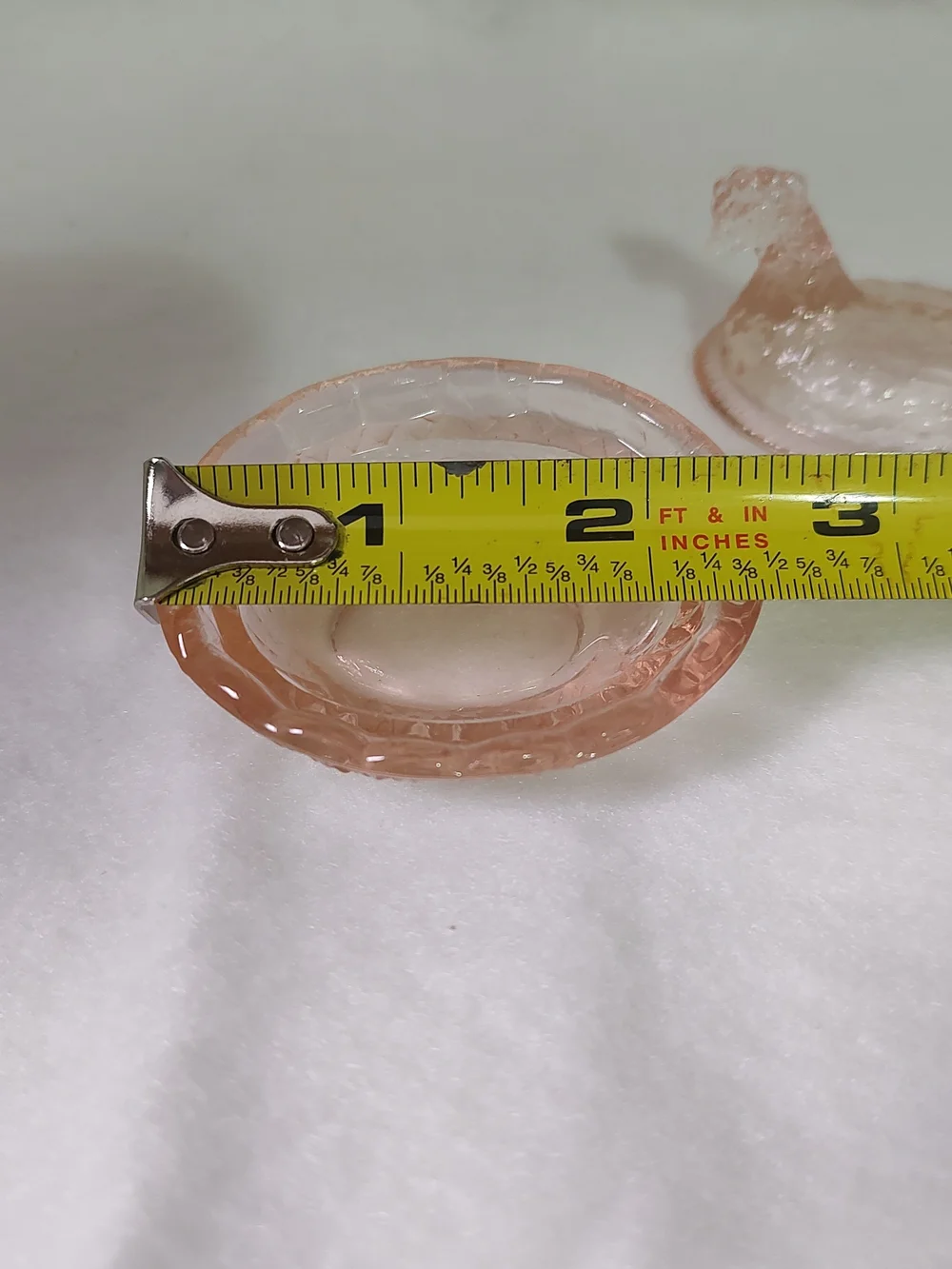 Pink Glass Mini Hen on Nest
